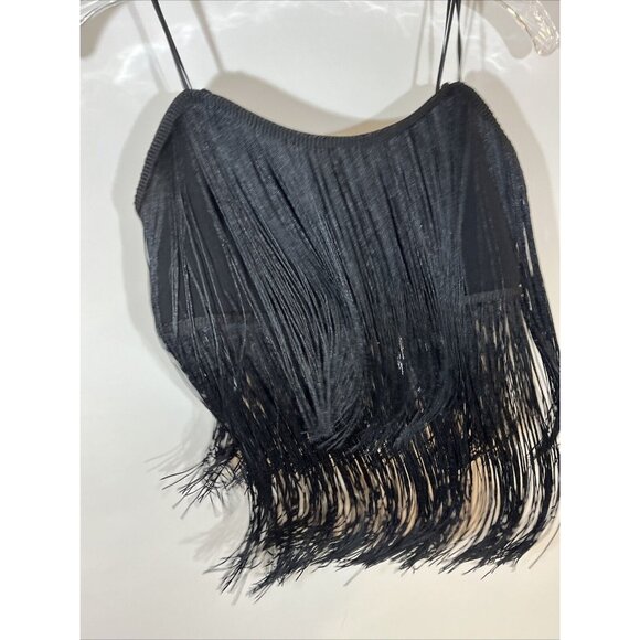 Sincerely Jules Women's Medium Crop Top Fringe Flapper GoGo Disco Showgirl - Picture 4 of 9